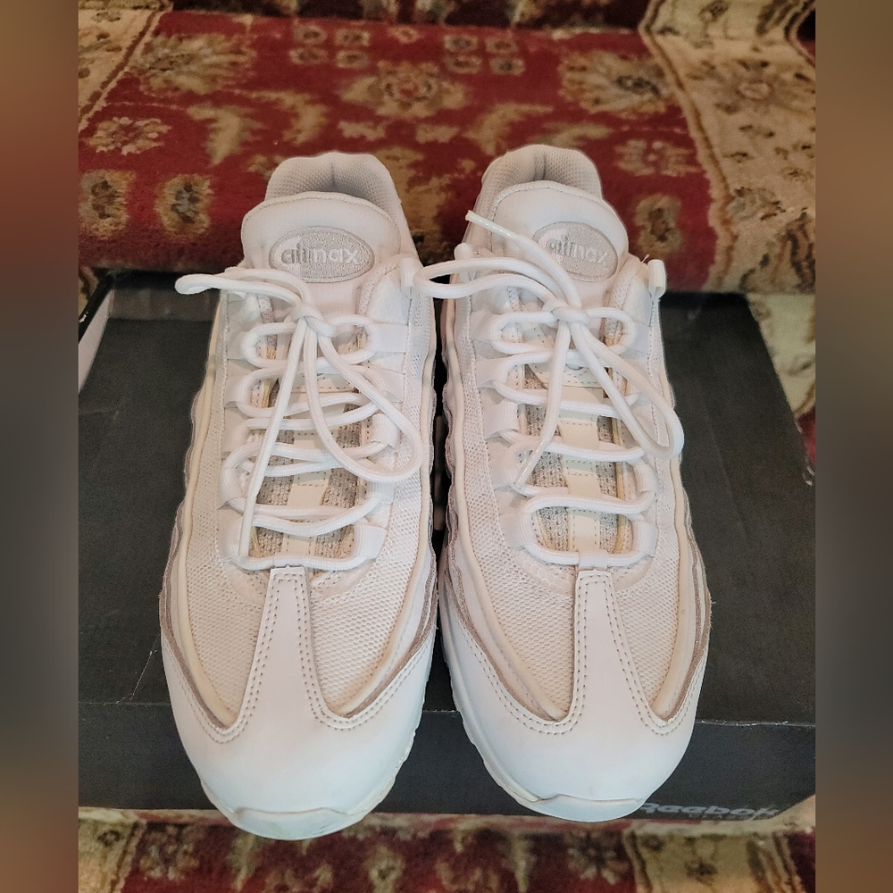 Nike Air Max 95 Premium Triple White (Unisex) - Picture 2 of 10